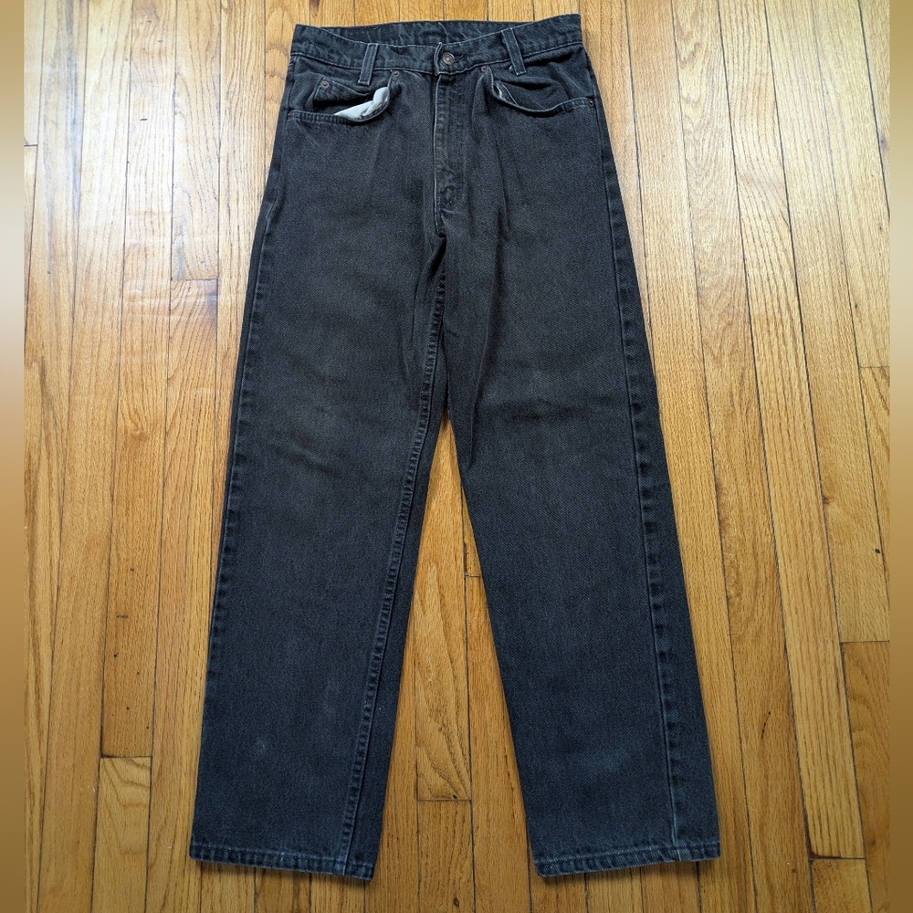 Vintage Levi's 560 Jeans 29x30 Black Student Loose Fit Orange Tab 90s USA